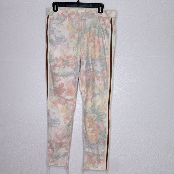 Mother The Looker Ankle Fray So Far Gone Floral Stripe Jeans 30 - Picture 3 of 8